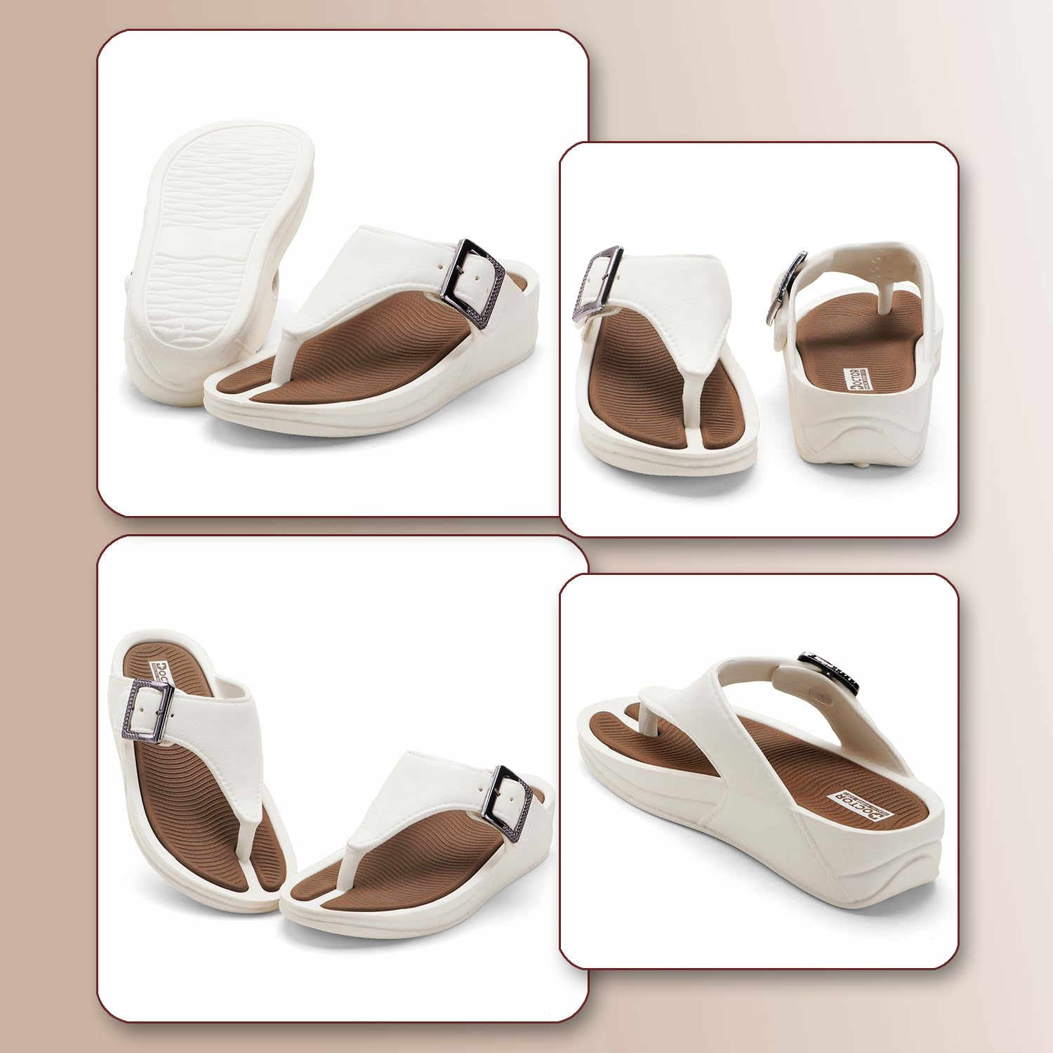 Doctor Health Super Soft Women's Buckle Toe-Ring Sandals - Image 23
