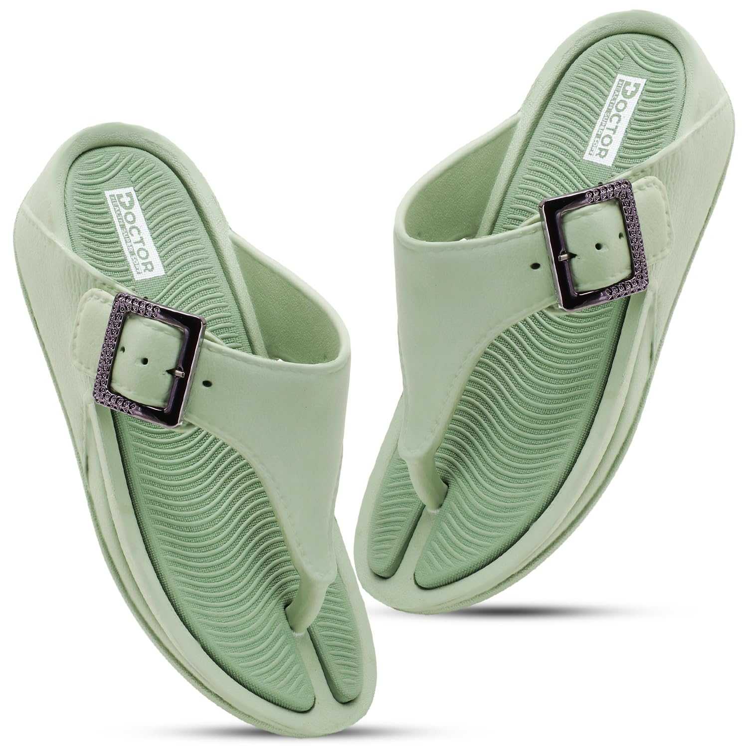 Doctor Health Super Soft Women's Buckle Toe-Ring Sandals - Image 26