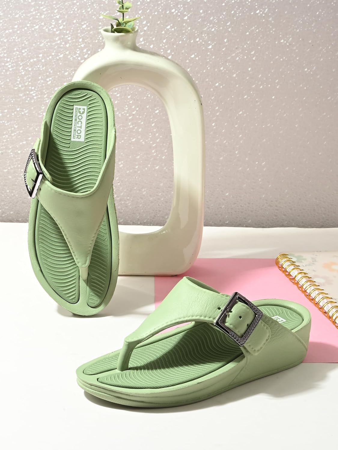 Doctor Health Super Soft Women's Buckle Toe-Ring Sandals - Image 30