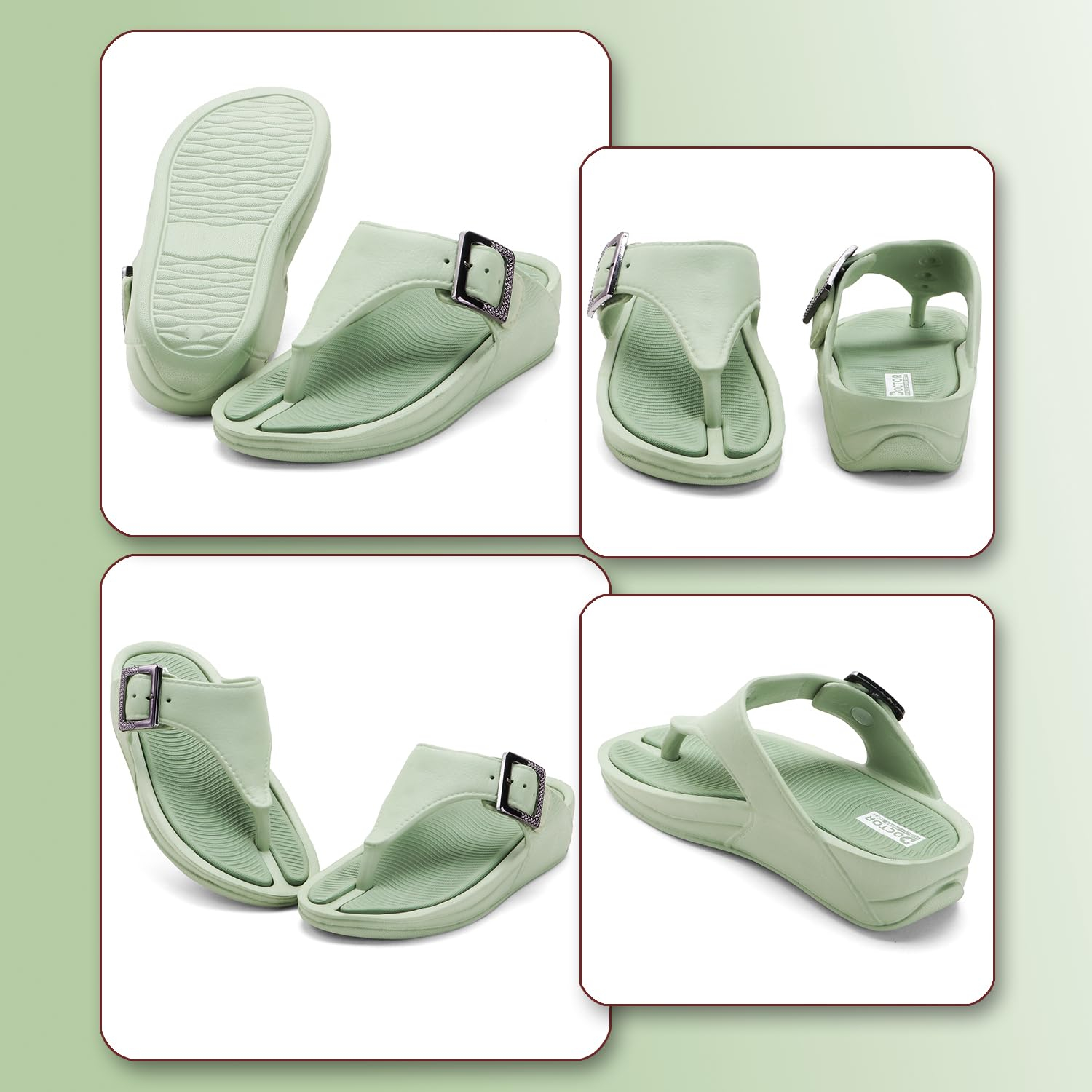 Doctor Health Super Soft Women's Buckle Toe-Ring Sandals - Image 31