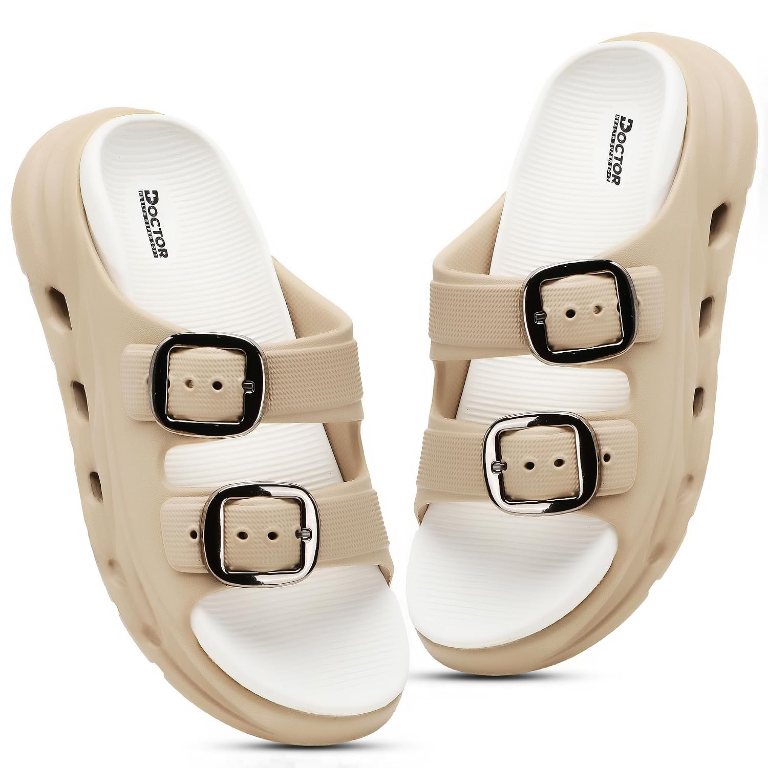 Doctor Health Super Soft Women's Double-Buckle Platform Sandals