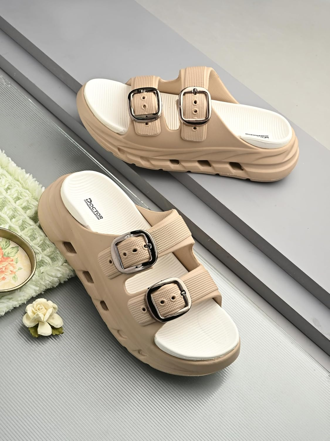 Doctor Health Super Soft Women's Double-Buckle Platform Sandals - Image 4