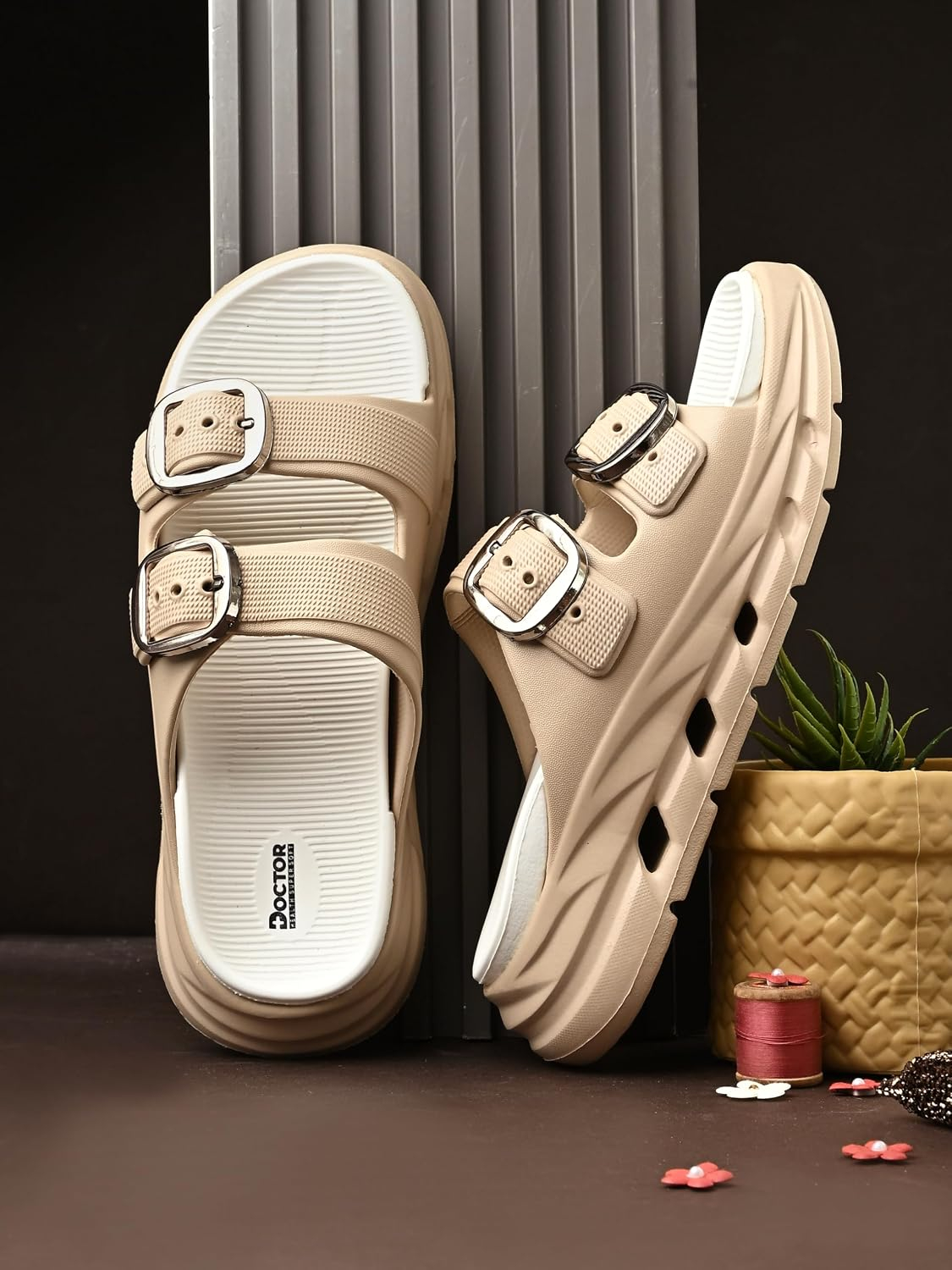 Doctor Health Super Soft Women's Double-Buckle Platform Sandals - Image 5