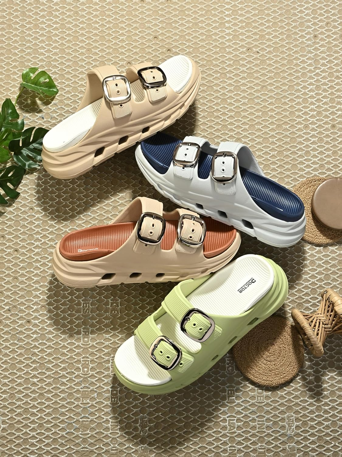 Doctor Health Super Soft Women's Double-Buckle Platform Sandals - Image 6
