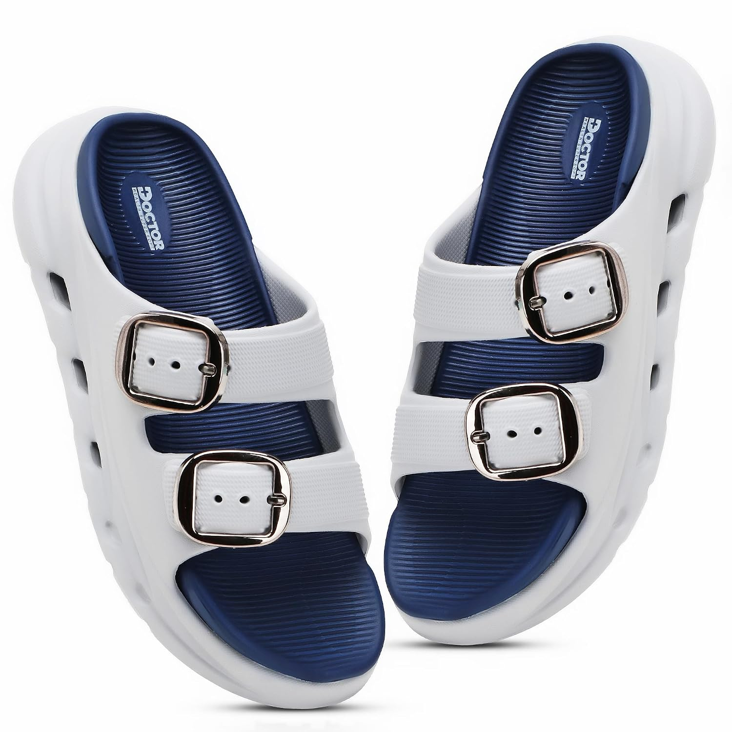 Doctor Health Super Soft Women's Double-Buckle Platform Sandals - Image 9