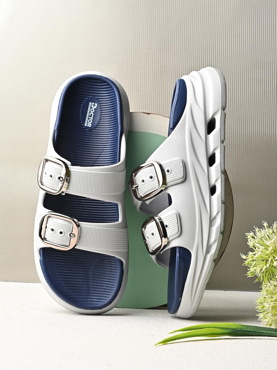 Doctor Health Super Soft Women's Double-Buckle Platform Sandals - Image 13