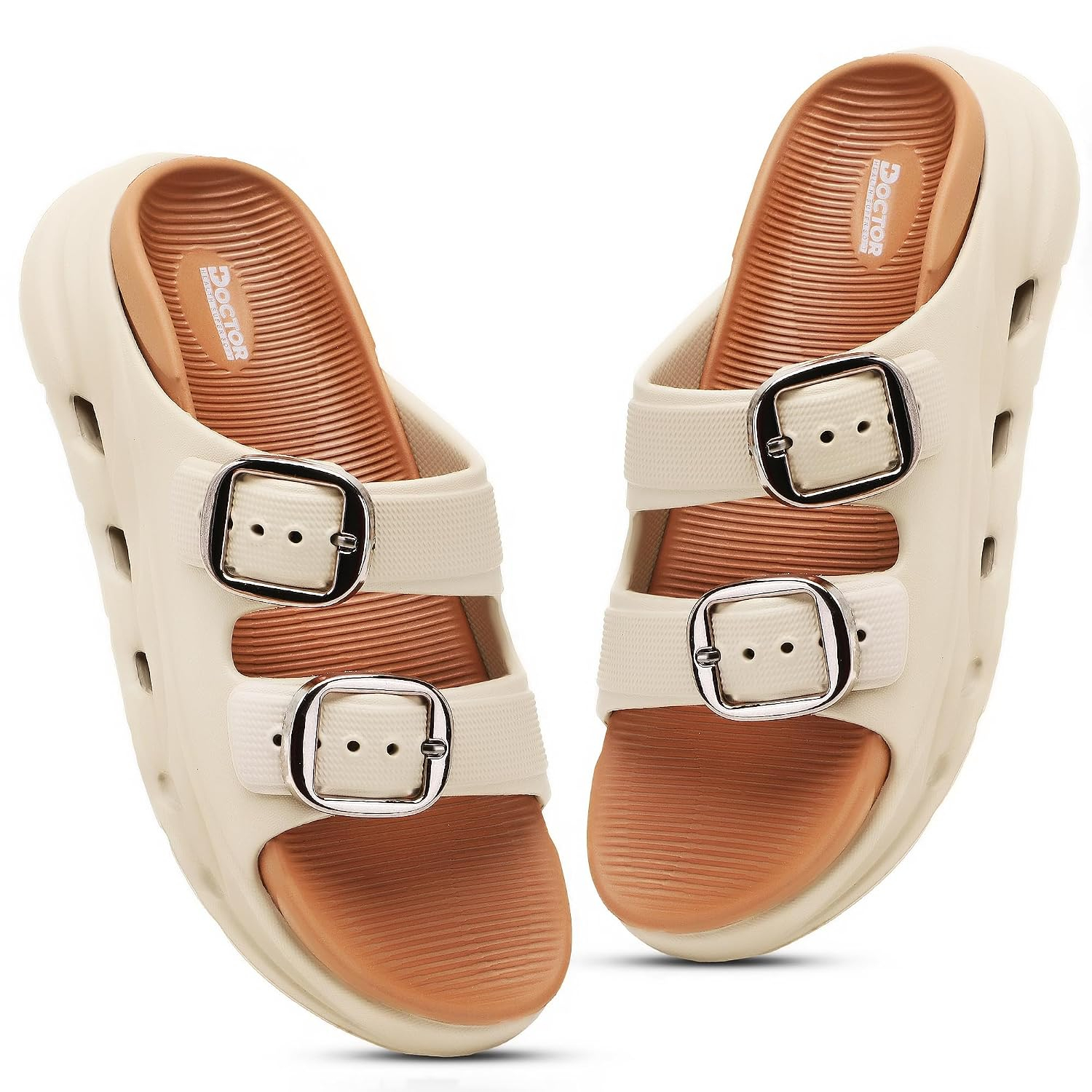 Doctor Health Super Soft Women's Double-Buckle Platform Sandals - Image 17