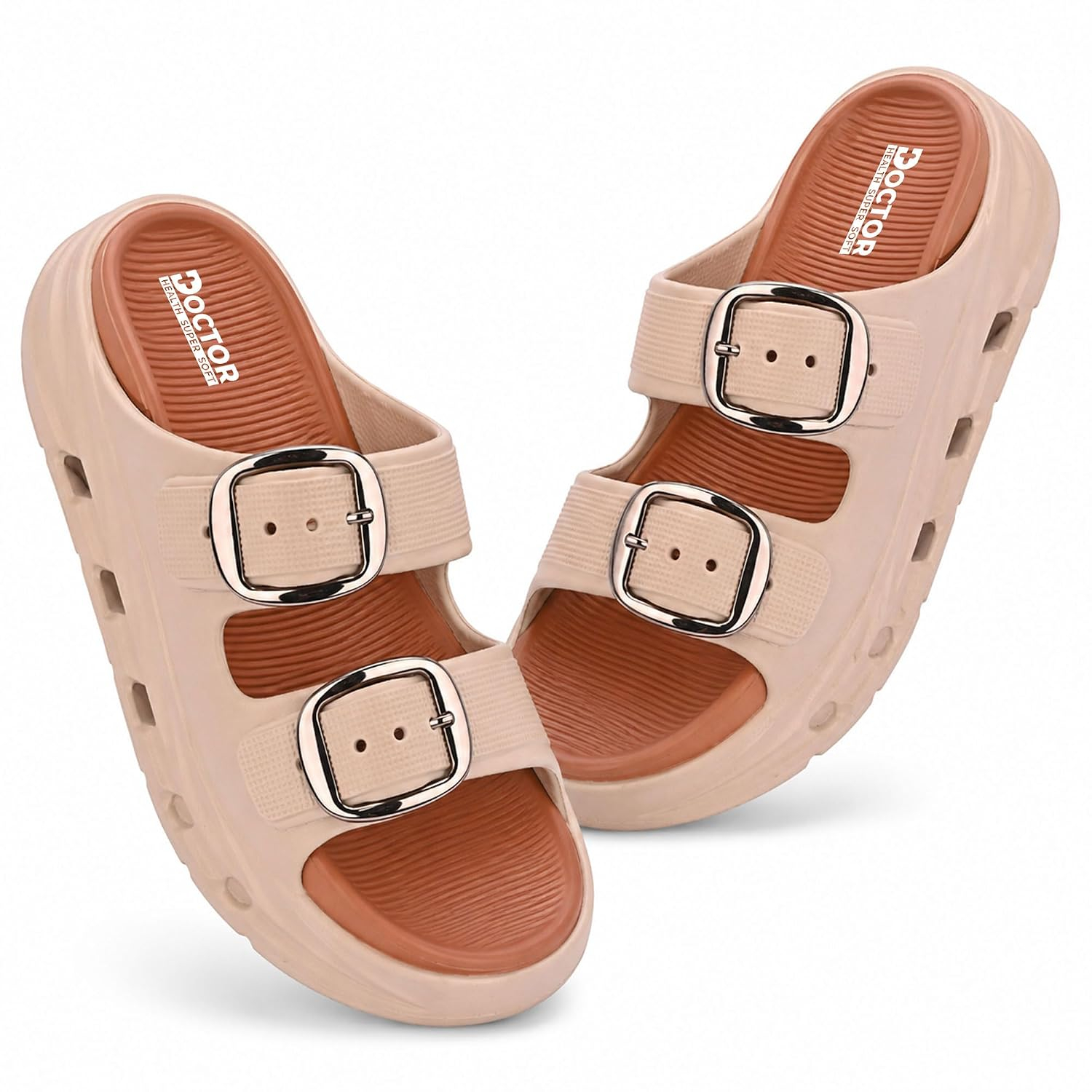 Doctor Health Super Soft Women's Double-Buckle Platform Sandals - Image 18