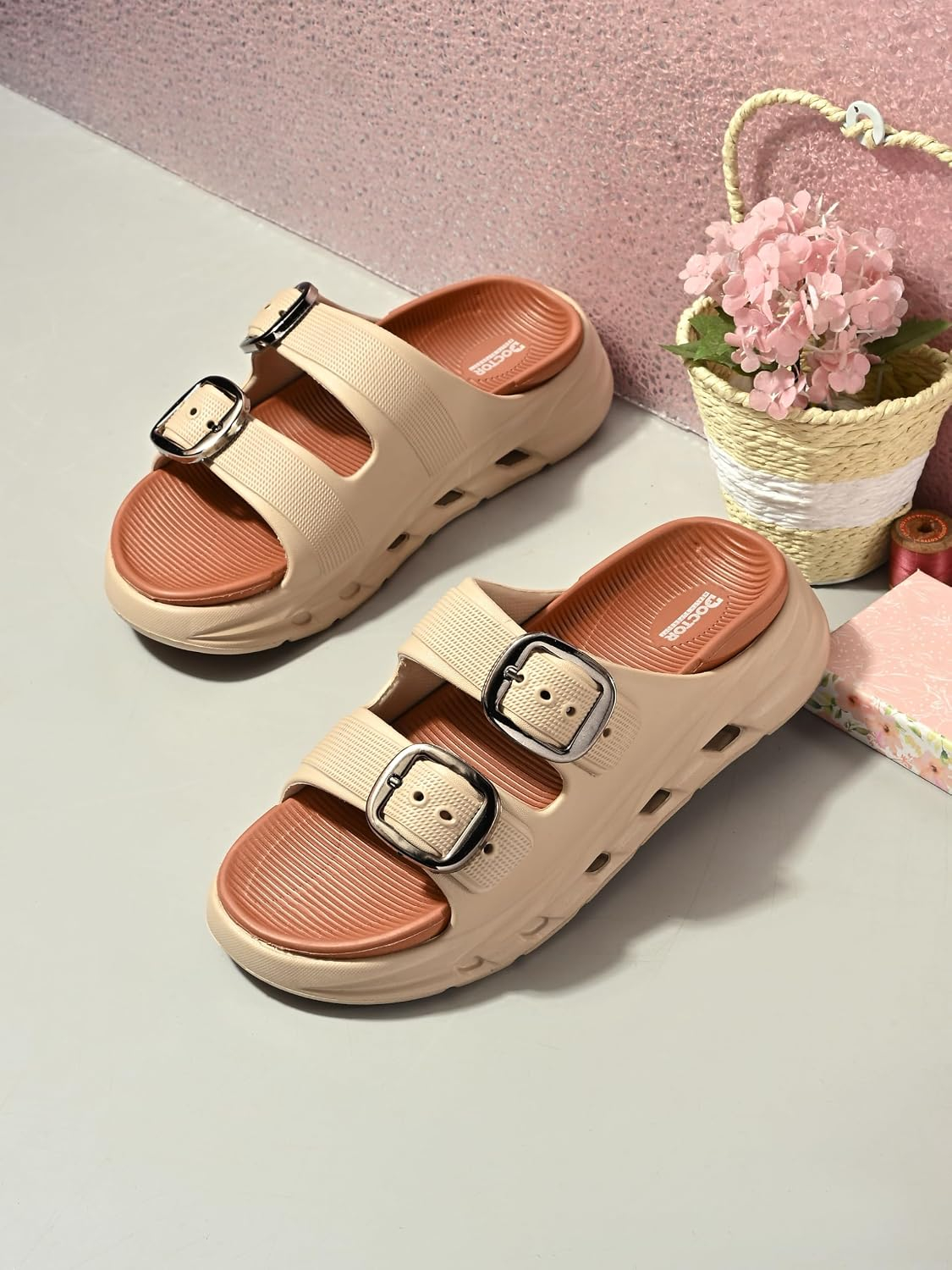 Doctor Health Super Soft Women's Double-Buckle Platform Sandals - Image 19