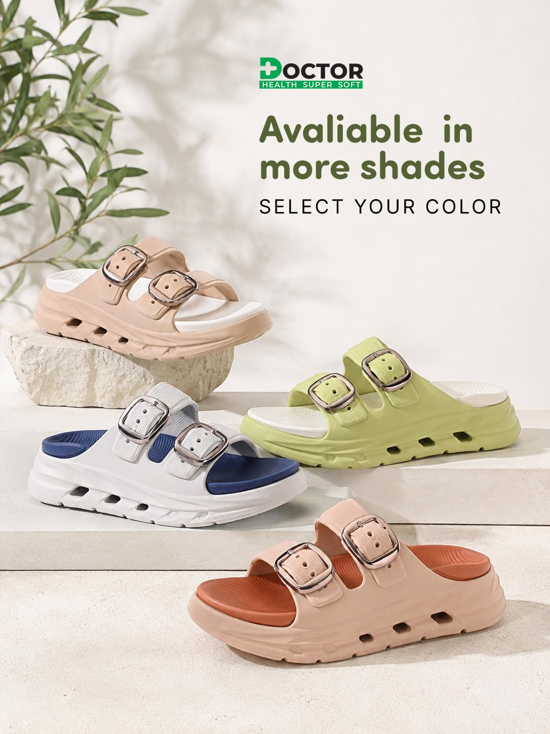 Doctor Health Super Soft Women's Double-Buckle Platform Sandals - Image 21