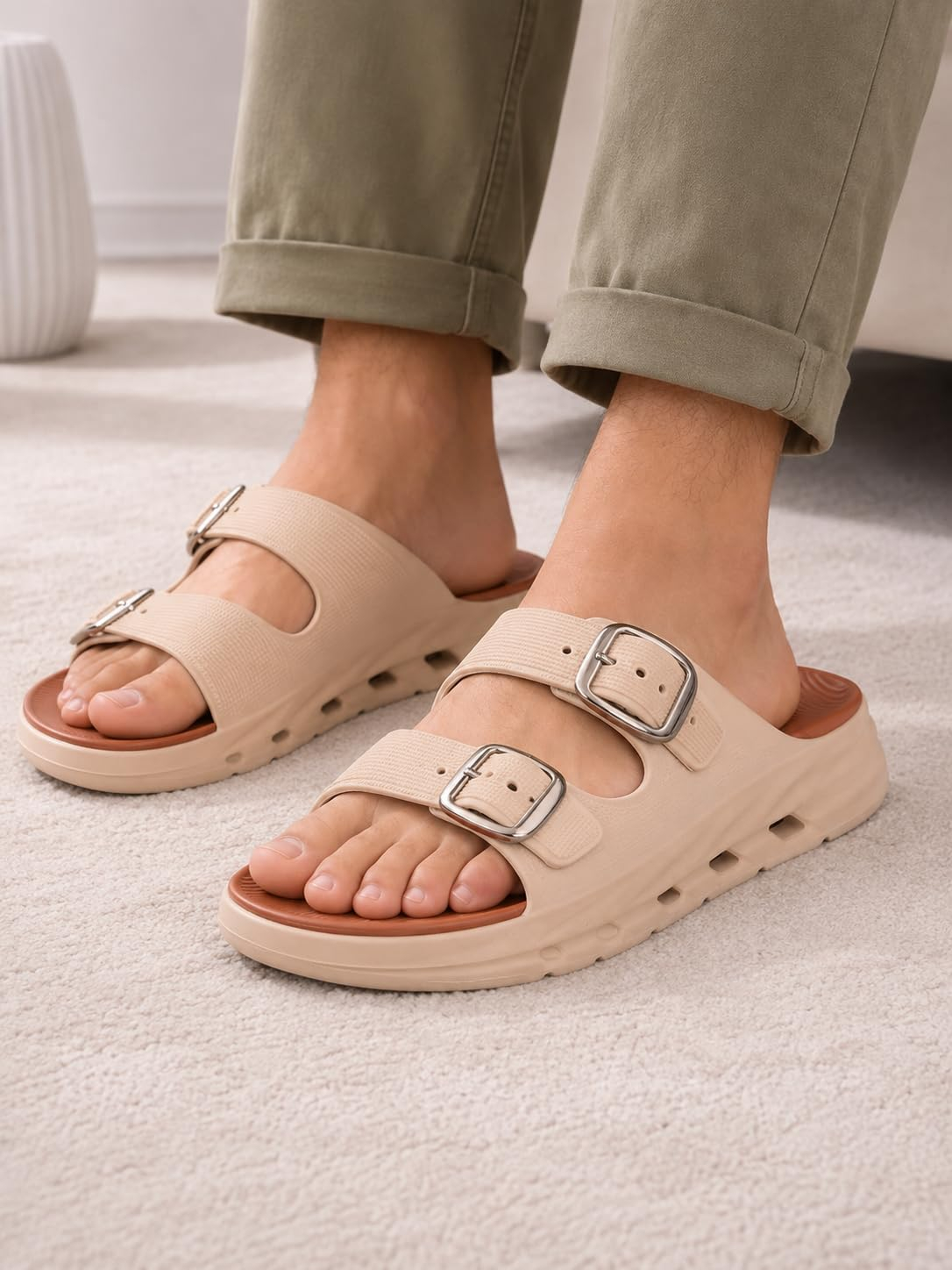 Doctor Health Super Soft Women's Double-Buckle Platform Sandals - Image 23