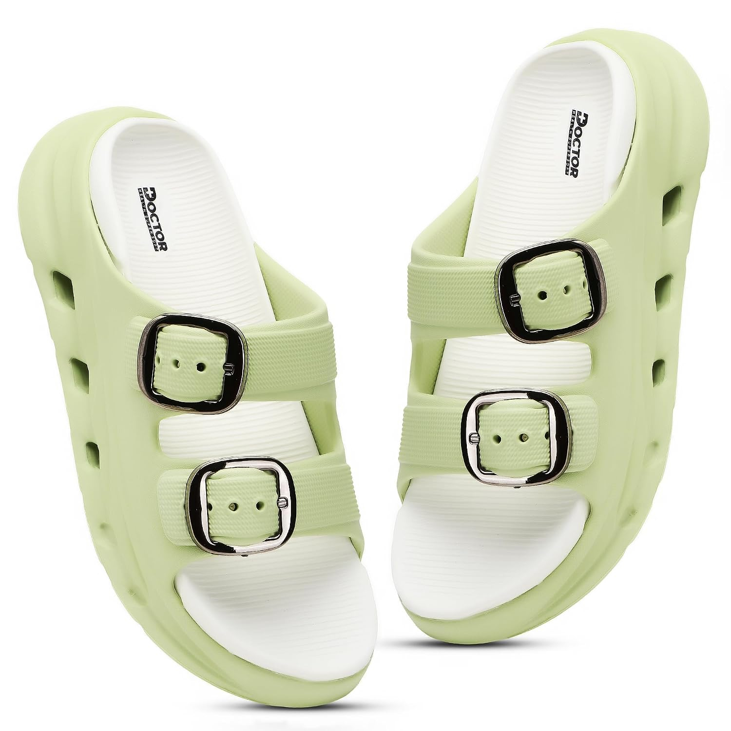 Doctor Health Super Soft Women's Double-Buckle Platform Sandals - Image 24