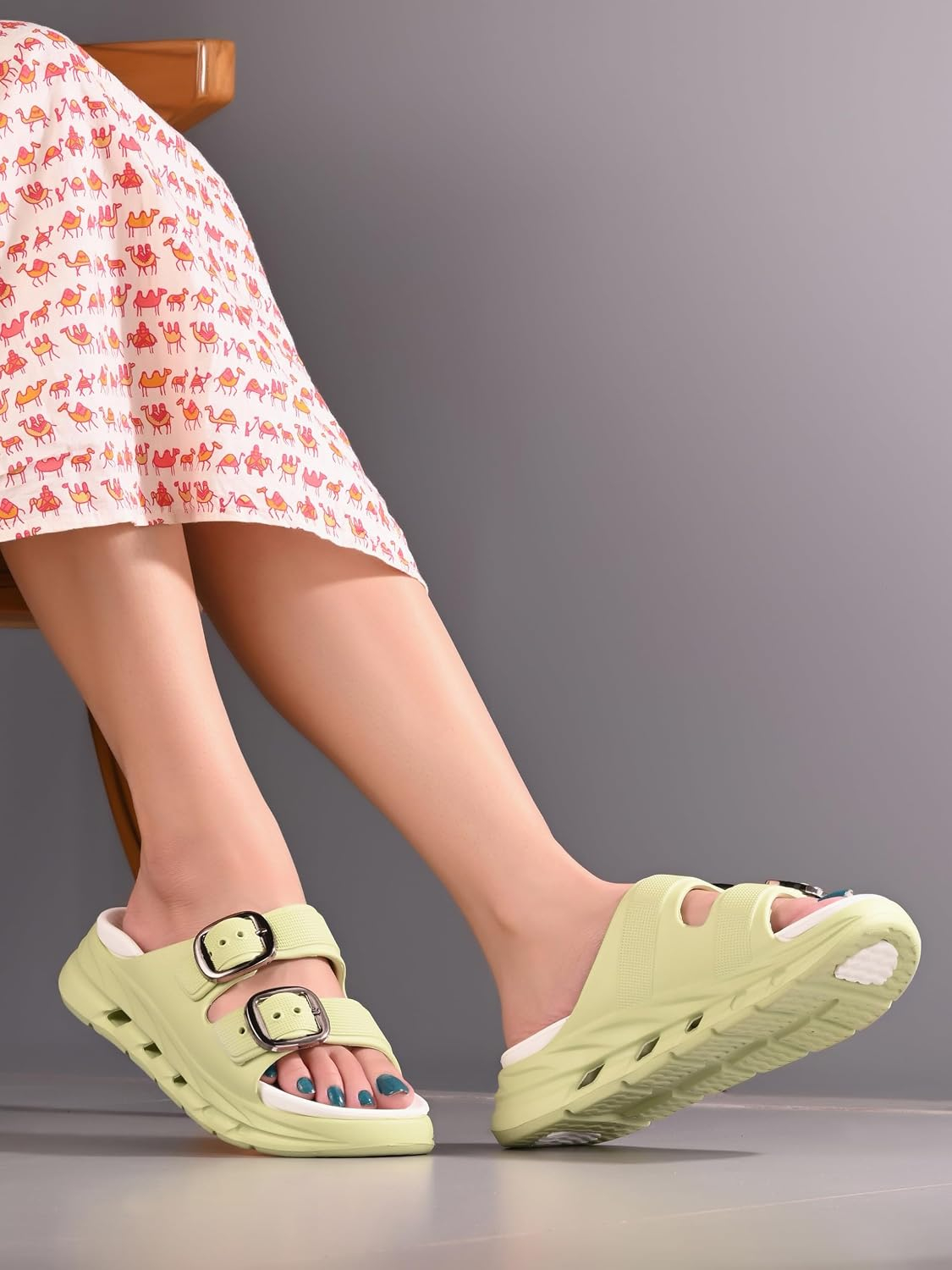 Doctor Health Super Soft Women's Double-Buckle Platform Sandals - Image 27