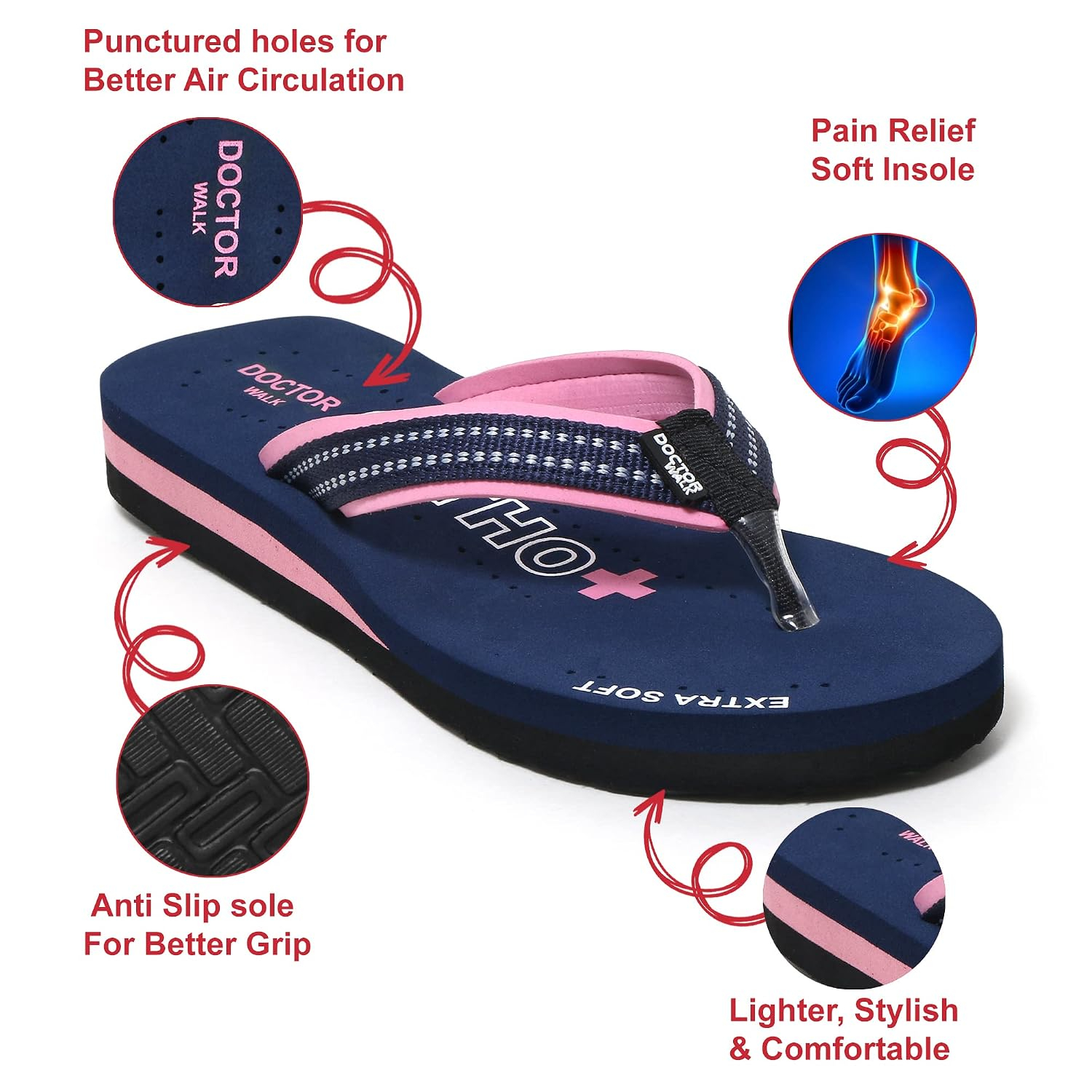 Doctor Walk Women's Cushioned Thong Sandals - Image 5