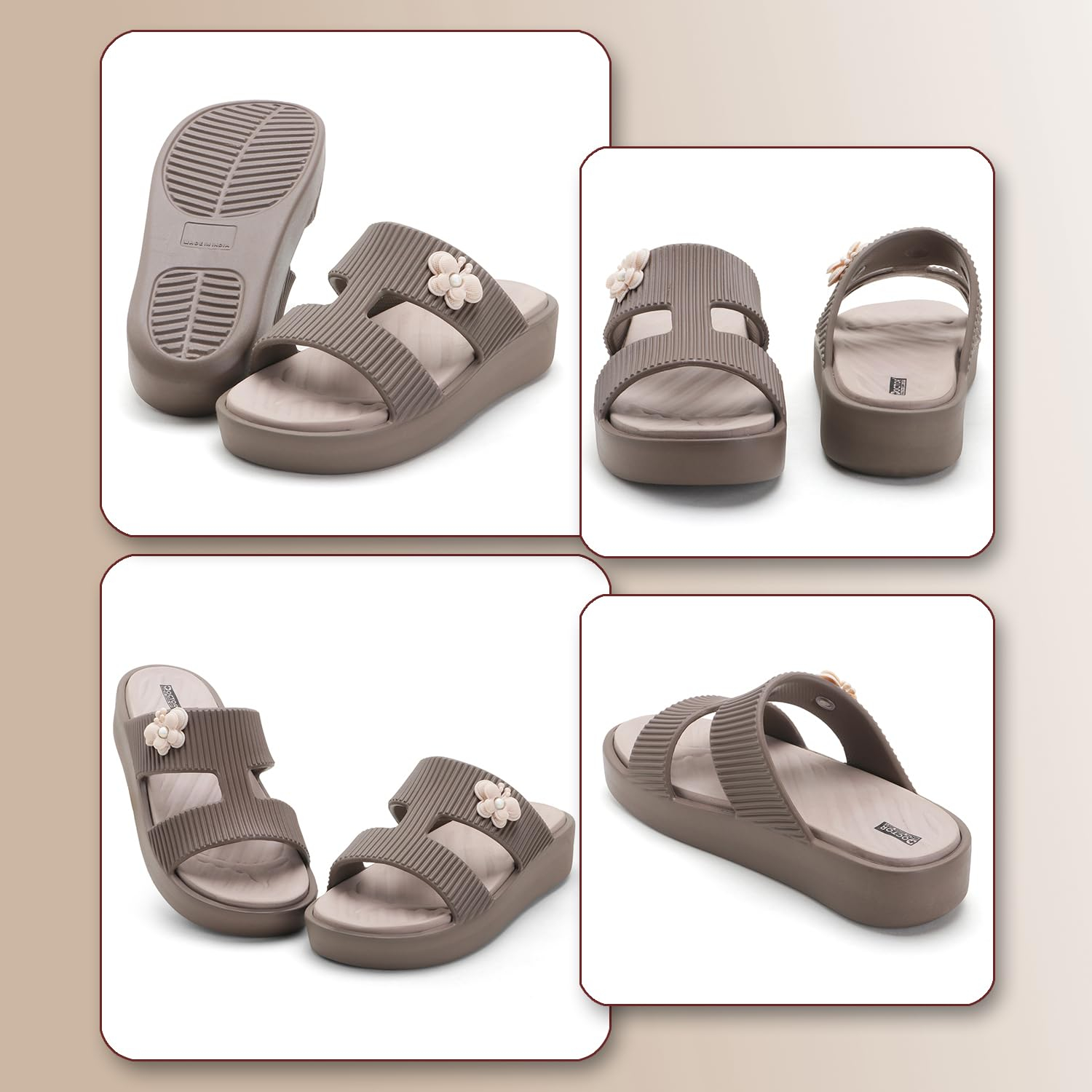 Doctor Health Super Soft Women's Floral-Charm EVA Platform Slides - Image 7