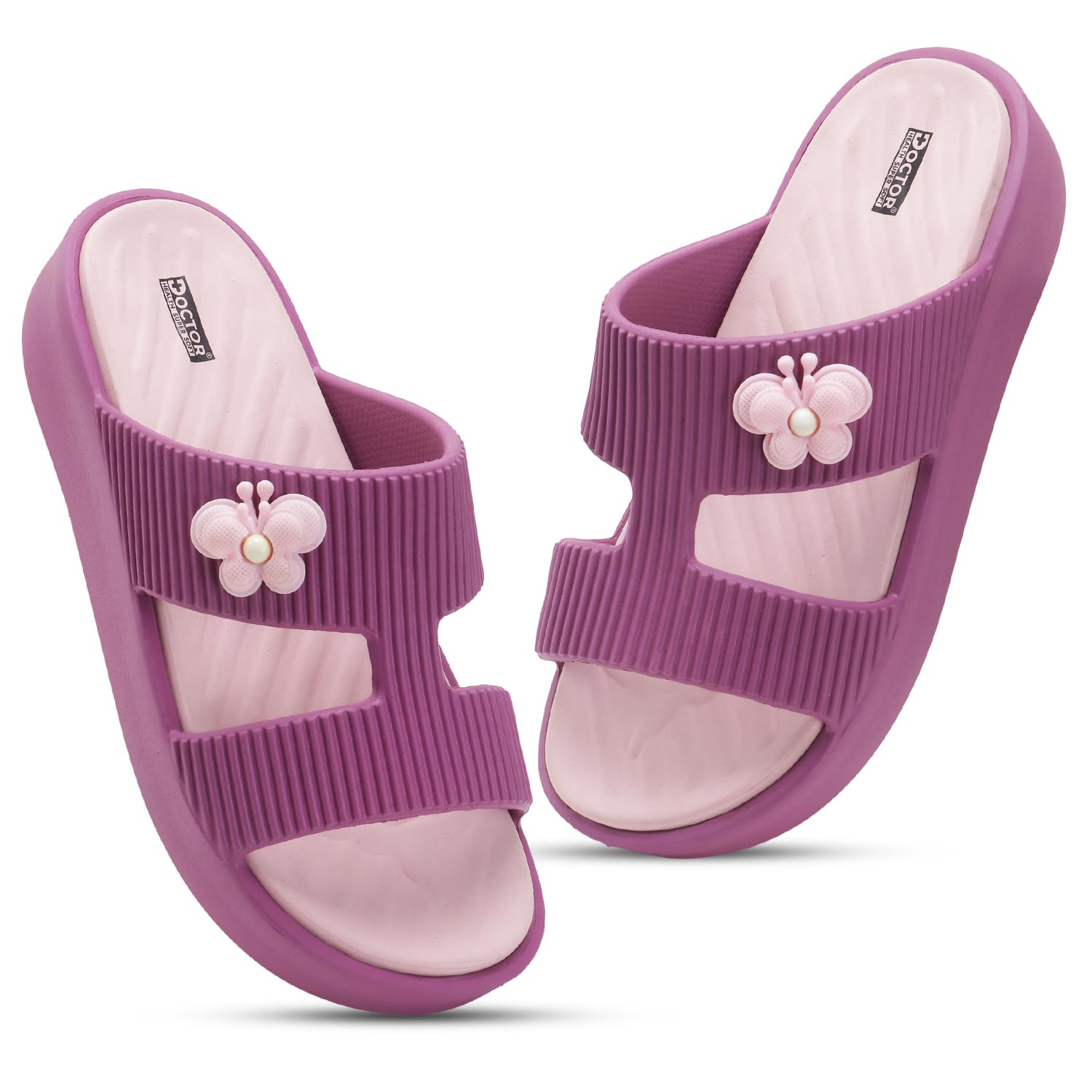 Doctor Health Super Soft Women's Floral-Charm EVA Platform Slides - Image 10