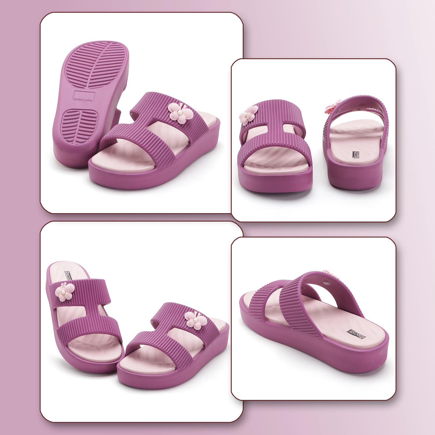 Doctor Health Super Soft Women's Floral-Charm EVA Platform Slides - Image 15