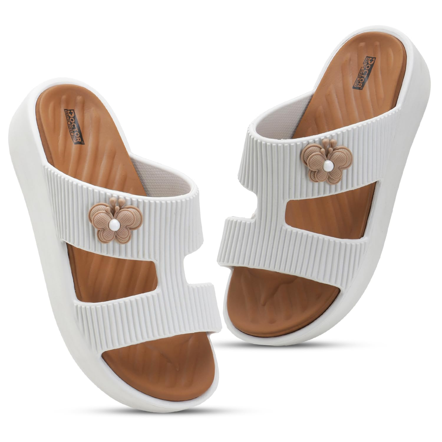 Doctor Health Super Soft Women's Floral-Charm EVA Platform Slides - Image 18