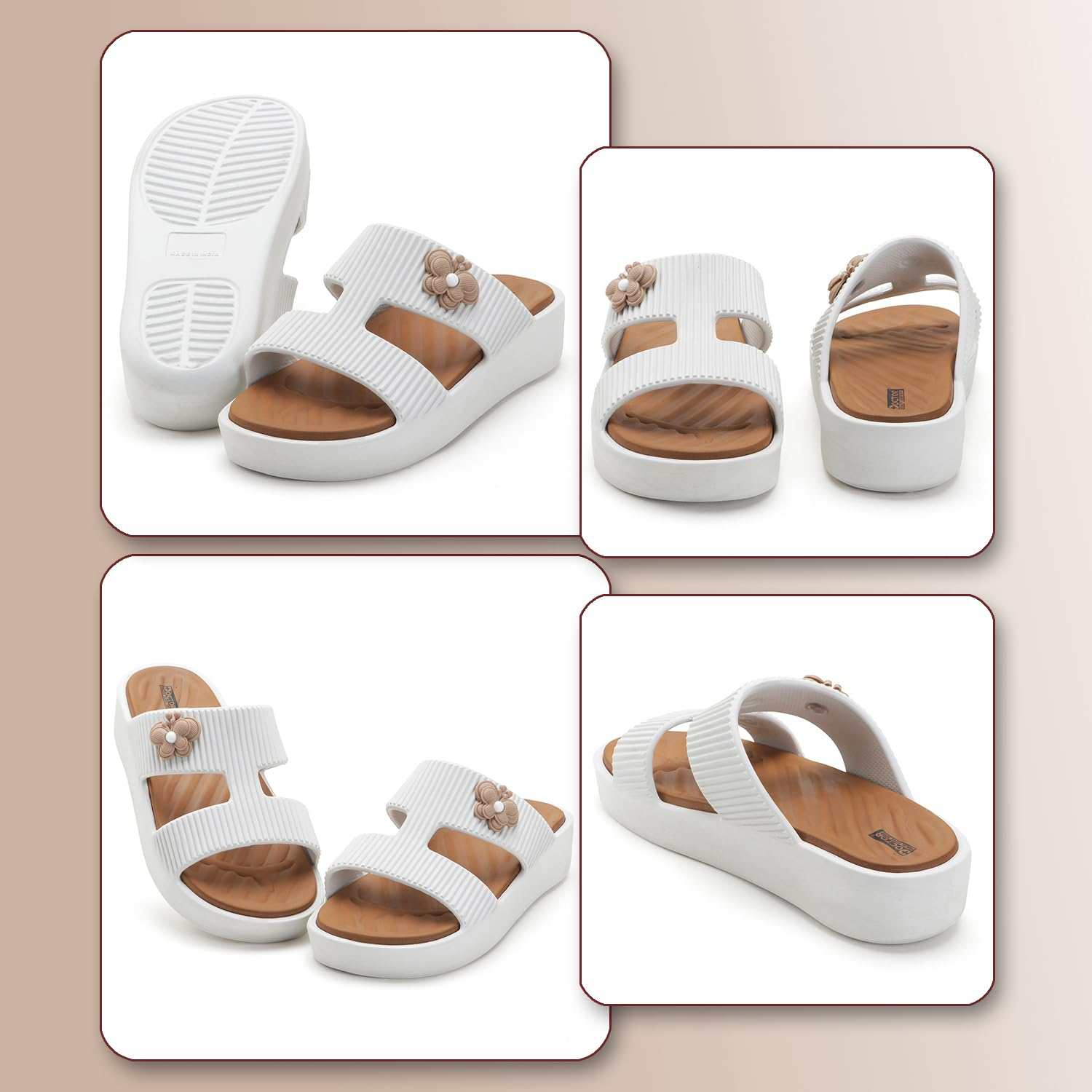 Doctor Health Super Soft Women's Floral-Charm EVA Platform Slides - Image 23