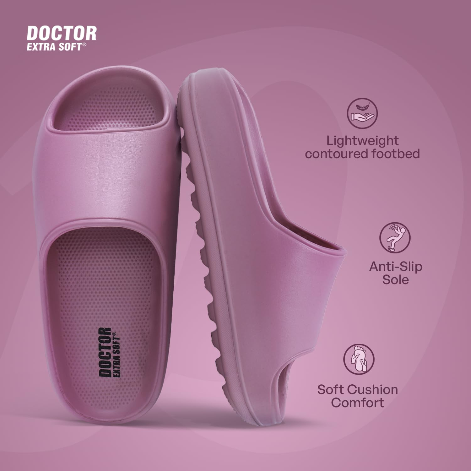 Doctor Extra Soft Women's Cushioned Slide Slippers - D-508 - Image 6