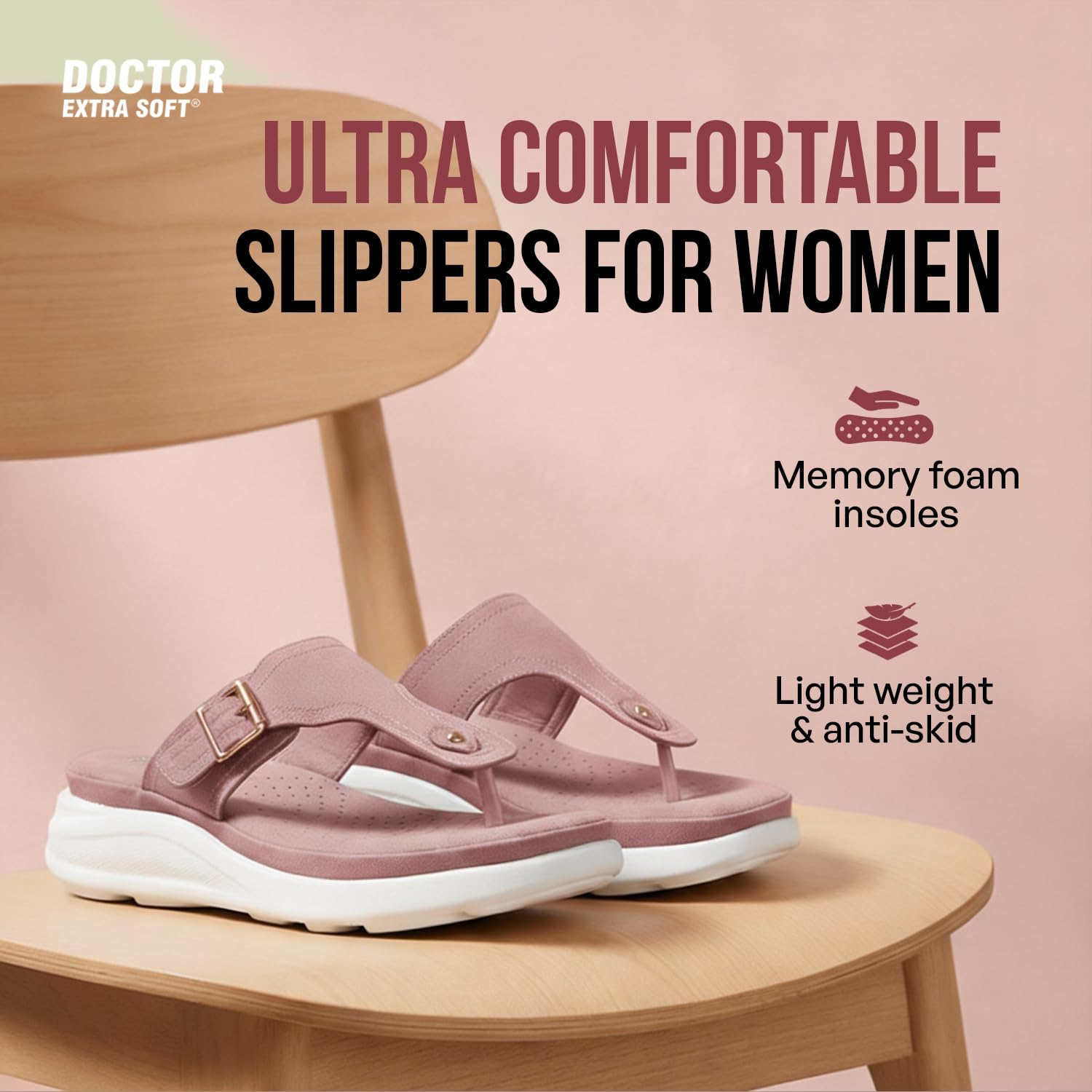 Doctor Extra Soft Women's Lightweight Memory-Foam Sandals - D-621 - Image 5