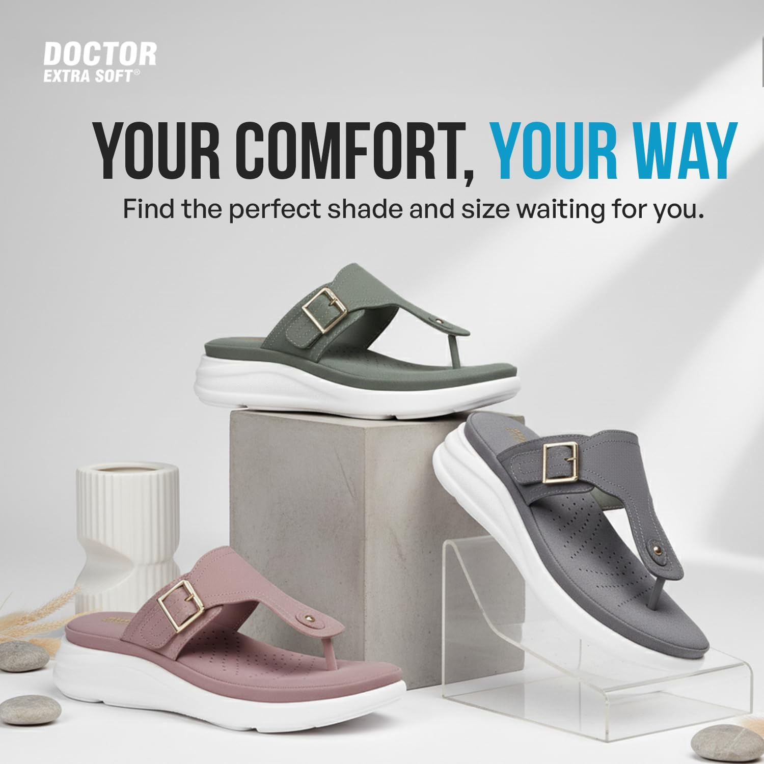 Doctor Extra Soft Women's Lightweight Memory-Foam Sandals - D-621 - Image 14