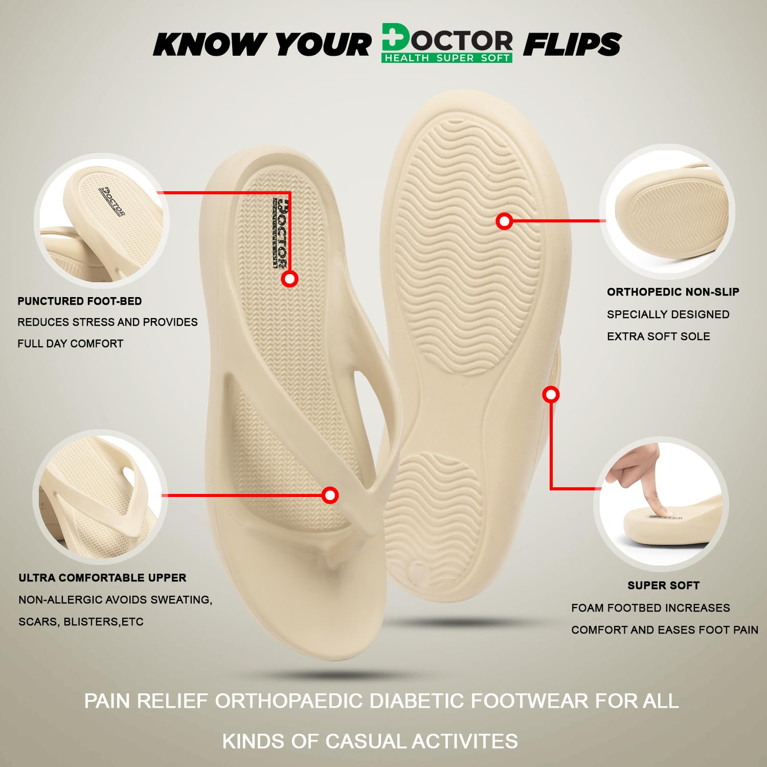 Doctor Health Super Soft Women's Soft-Footbed Flip-Flops - Image 18