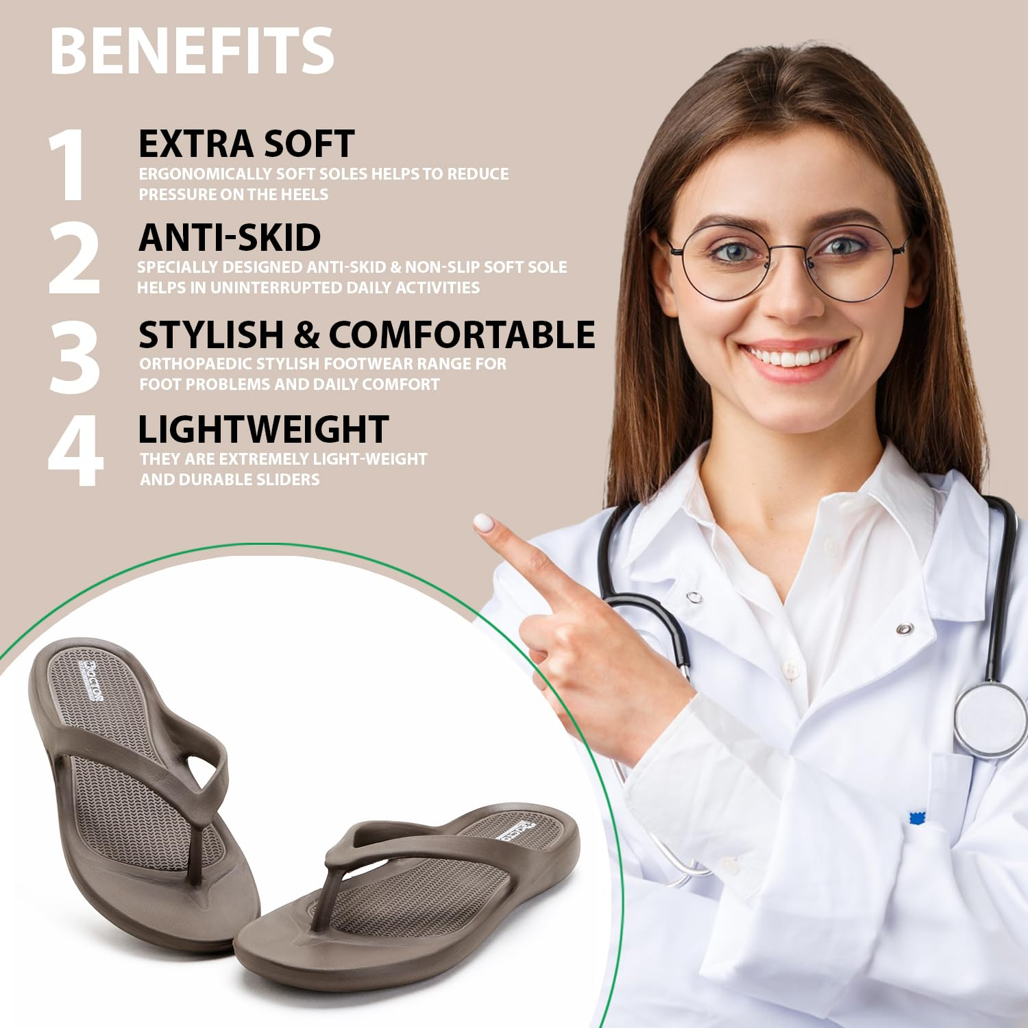 Doctor Health Super Soft Women's Soft-Footbed Flip-Flops - Image 25