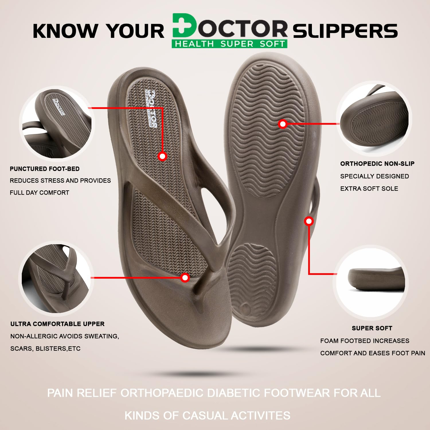 Doctor Health Super Soft Women's Soft-Footbed Flip-Flops - Image 27
