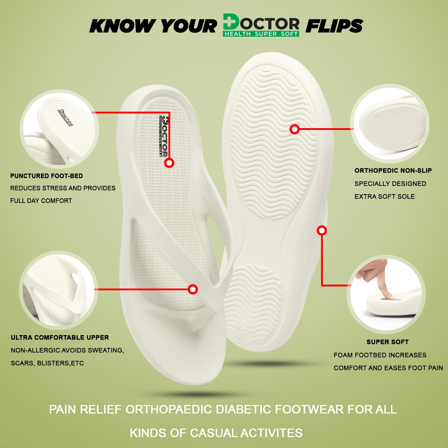 Doctor Health Super Soft Women's Soft-Footbed Flip-Flops - Image 36