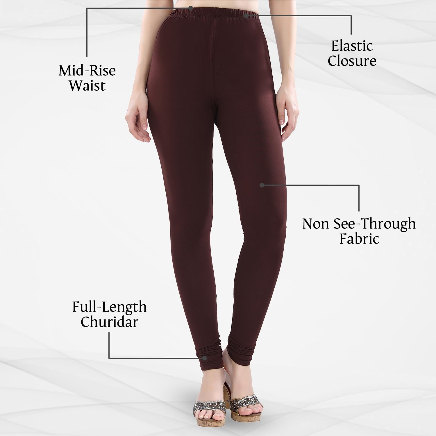 TRASA Women's Four-Way Stretch Cotton Churidar Leggings - Image 19