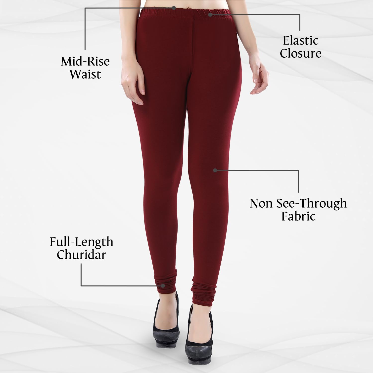 TRASA Women's Four-Way Stretch Cotton Churidar Leggings - Image 26
