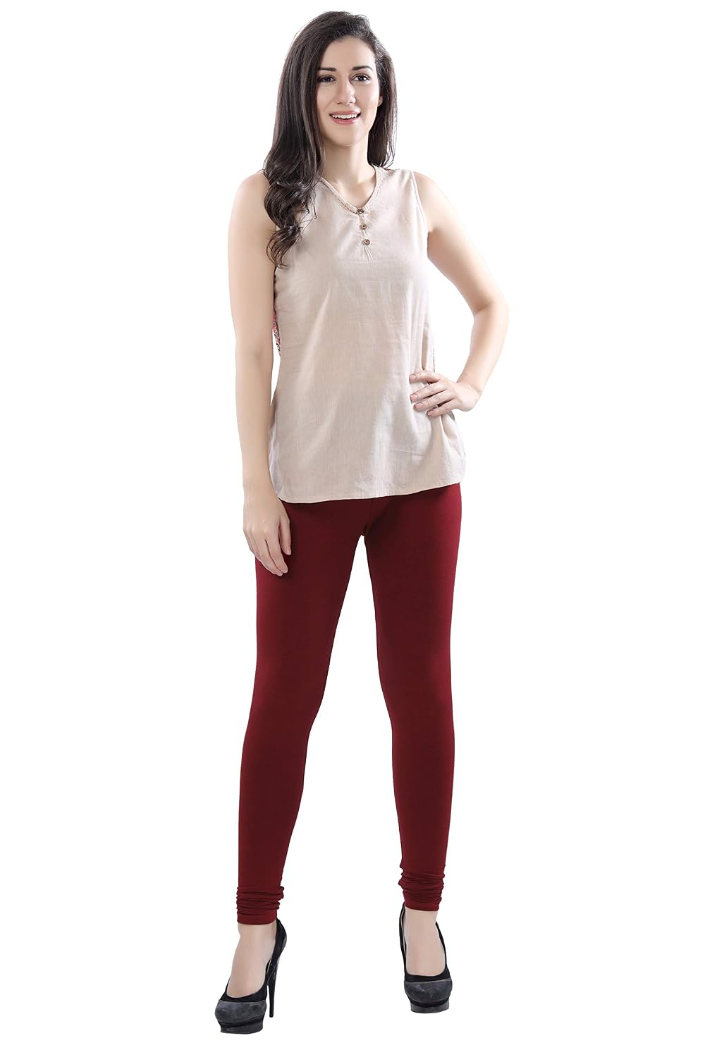 TRASA Women's Four-Way Stretch Cotton Churidar Leggings - Image 29