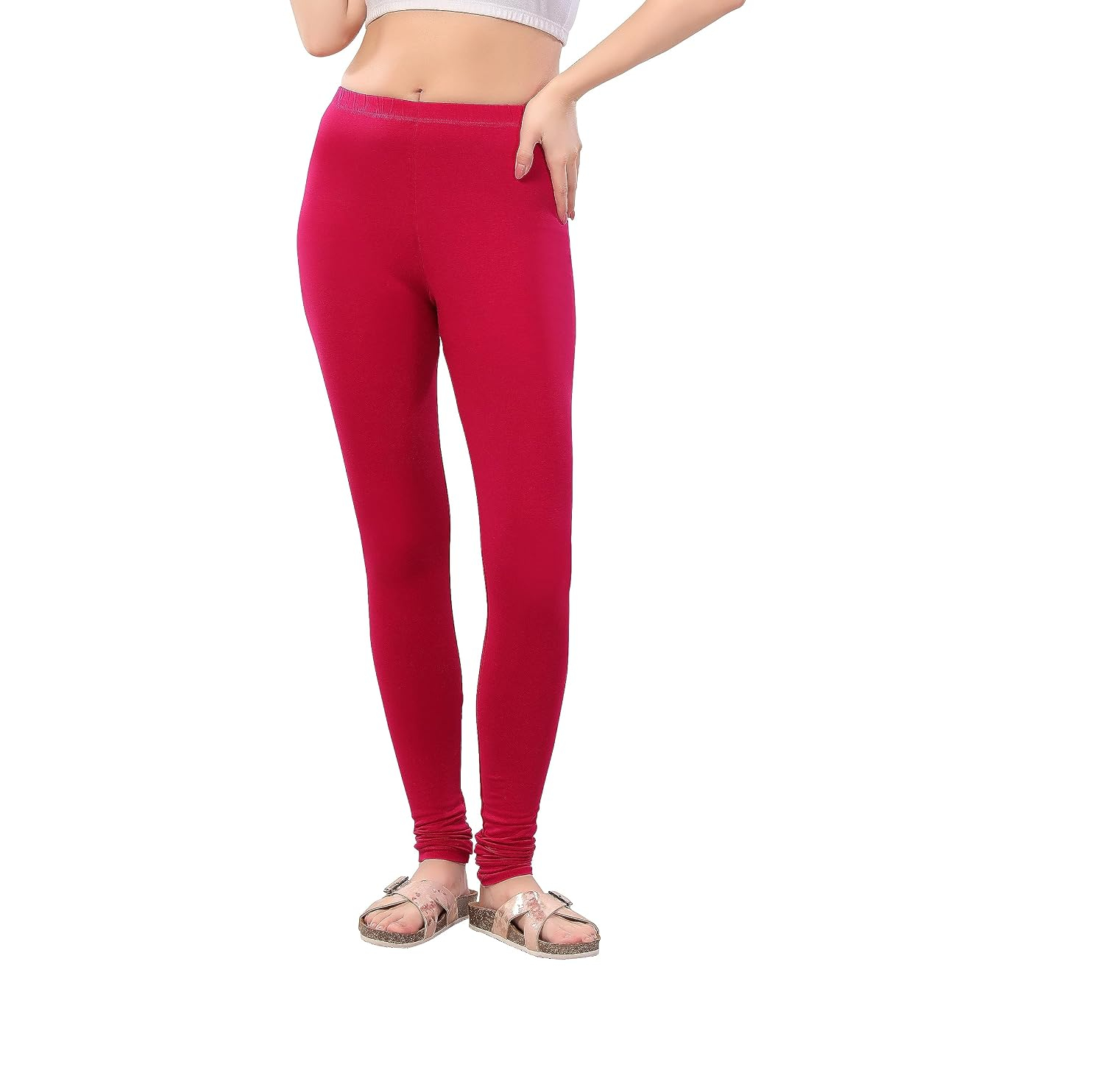 TRASA Women's Four-Way Stretch Cotton Churidar Leggings - Image 48