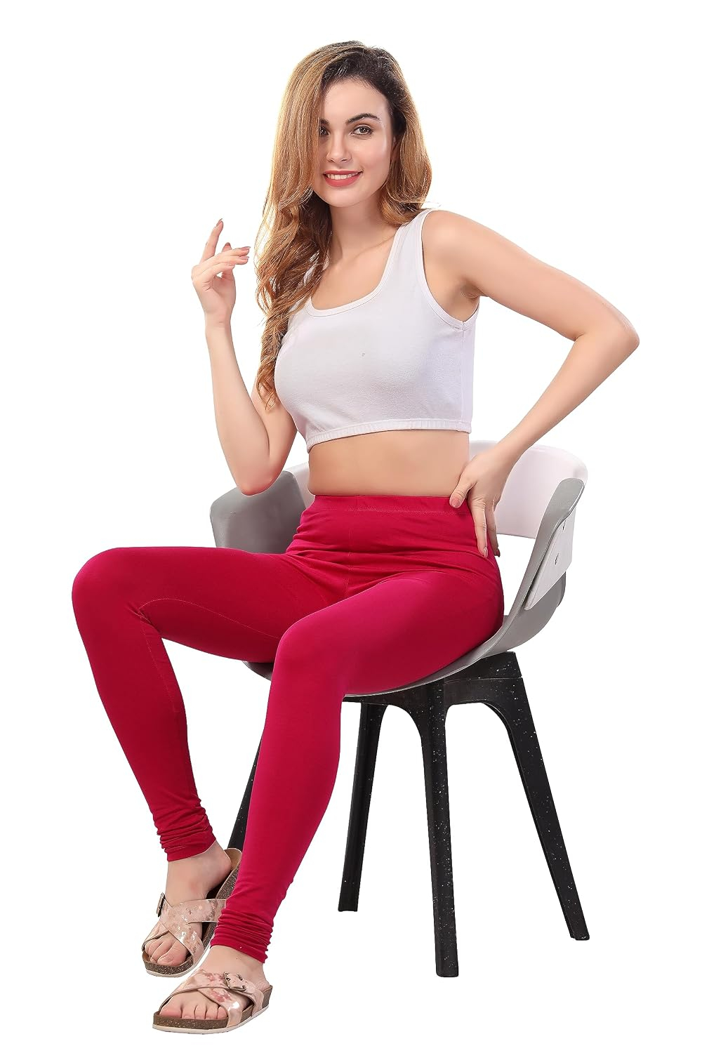 TRASA Women's Four-Way Stretch Cotton Churidar Leggings - Image 54