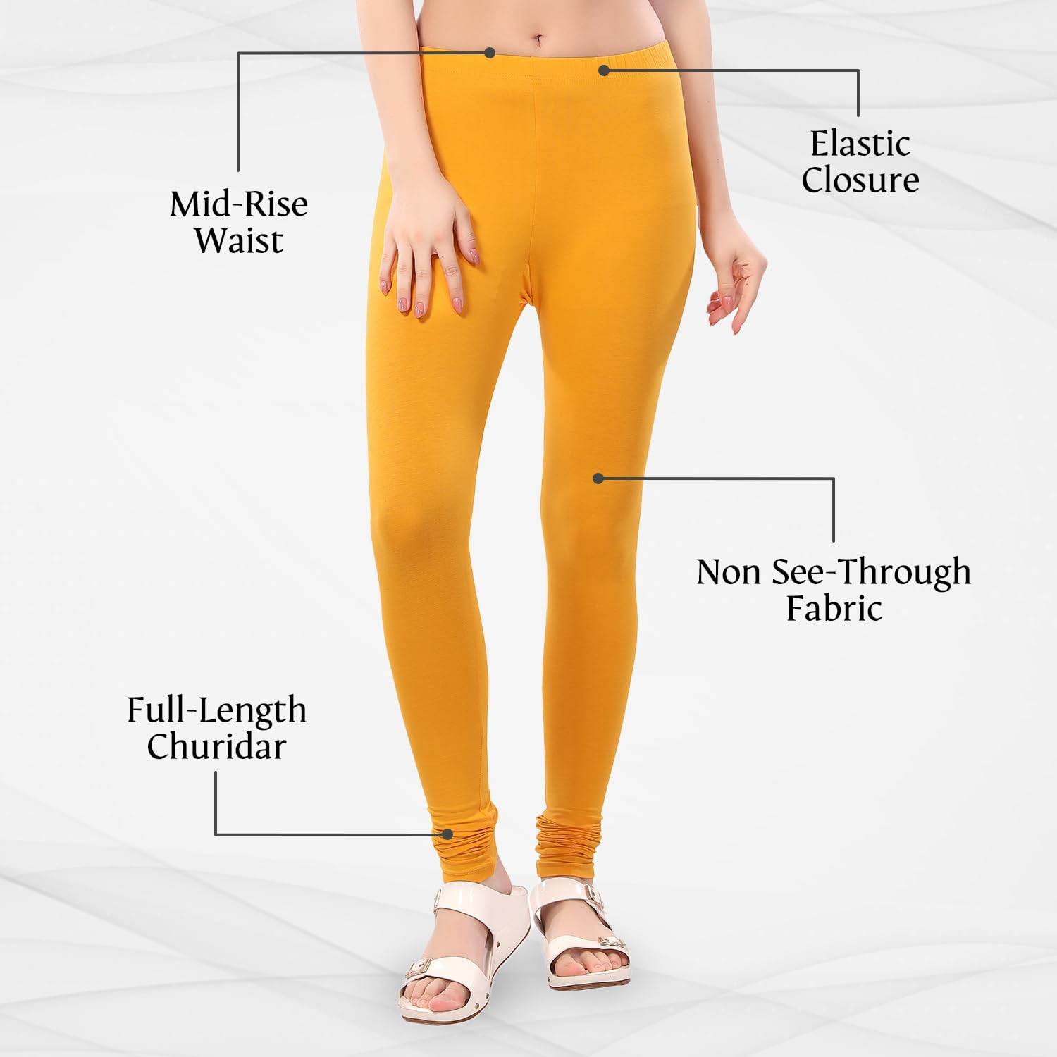 TRASA Women's Four-Way Stretch Cotton Churidar Leggings - Image 75