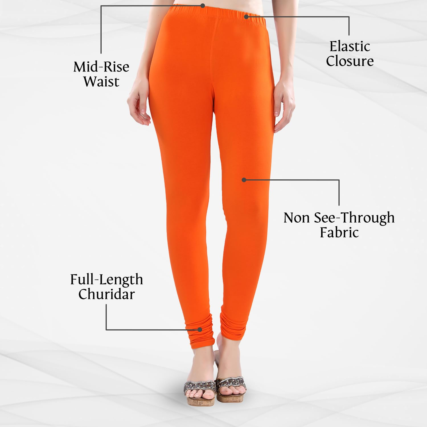 TRASA Women's Four-Way Stretch Cotton Churidar Leggings - Image 83
