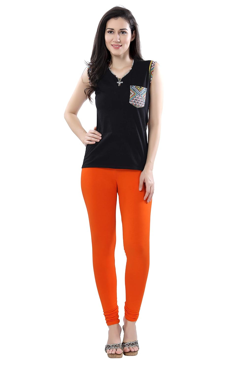 TRASA Women's Four-Way Stretch Cotton Churidar Leggings - Image 85