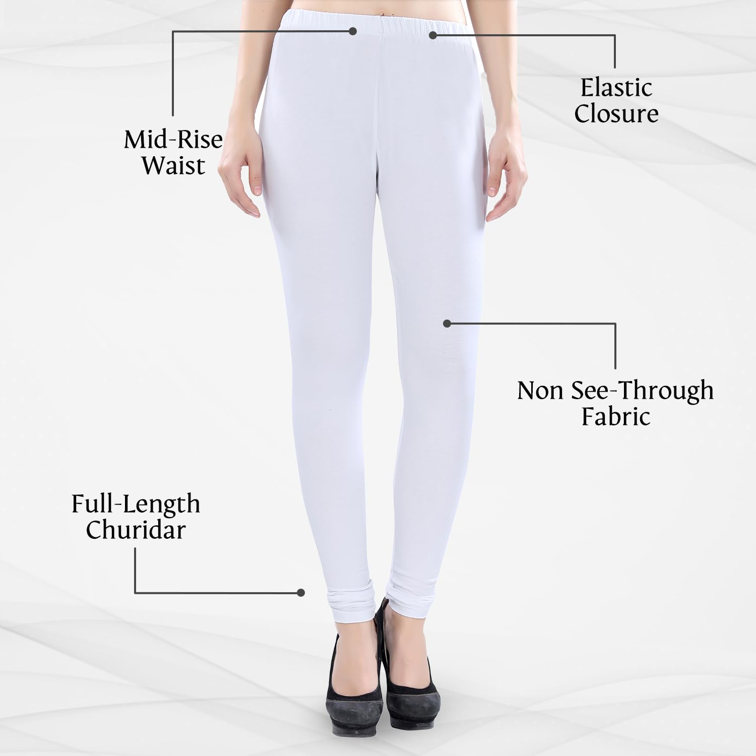 TRASA Women's Four-Way Stretch Cotton Churidar Leggings - Image 98