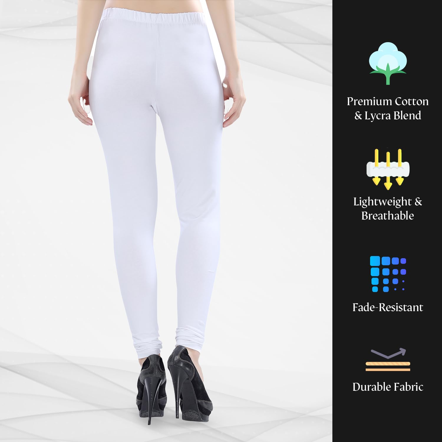 TRASA Women's Four-Way Stretch Cotton Churidar Leggings - Image 99