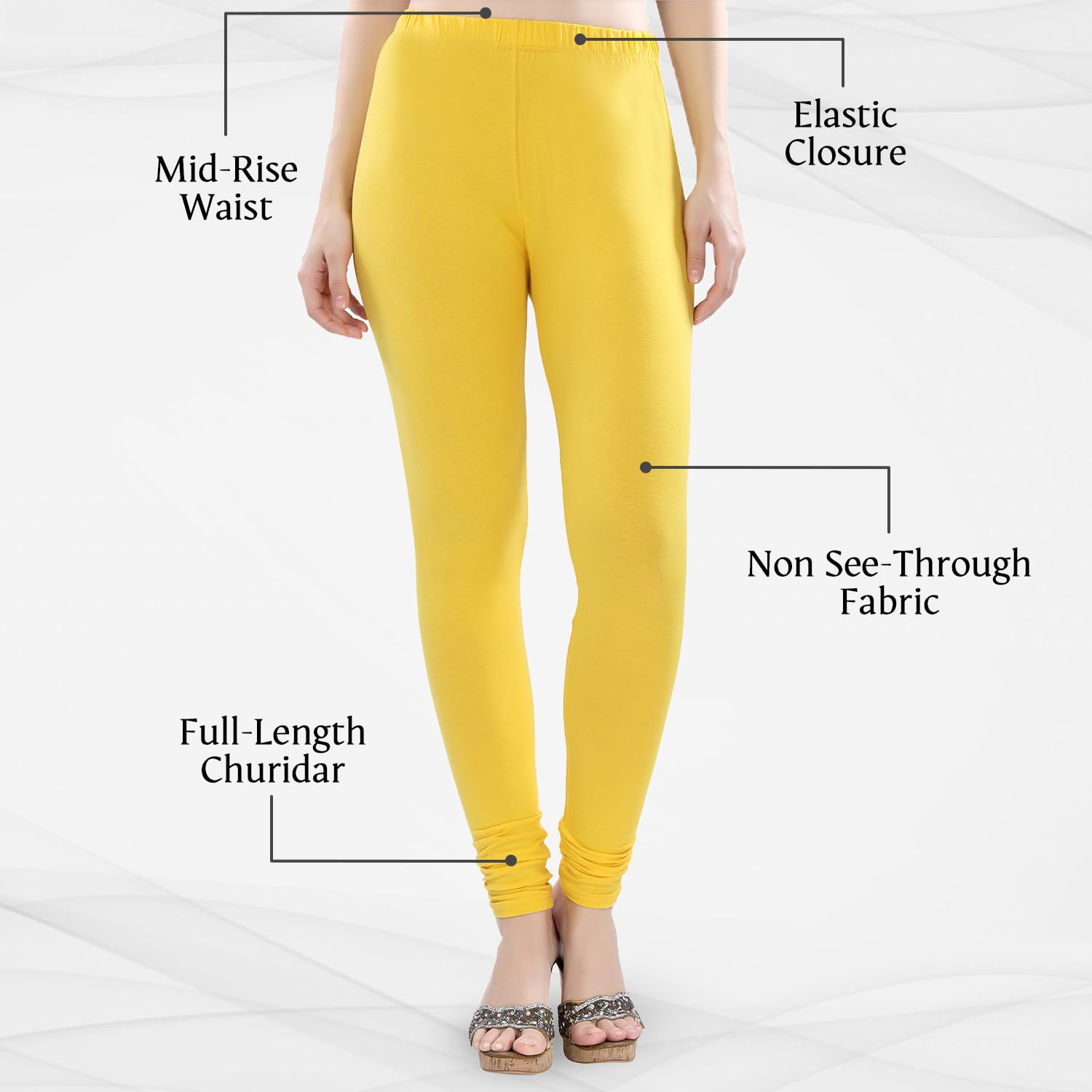 TRASA Women's Four-Way Stretch Cotton Churidar Leggings - Image 112