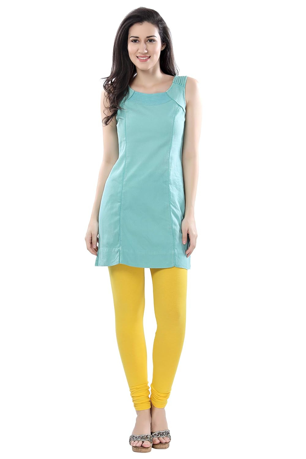 TRASA Women's Four-Way Stretch Cotton Churidar Leggings - Image 114