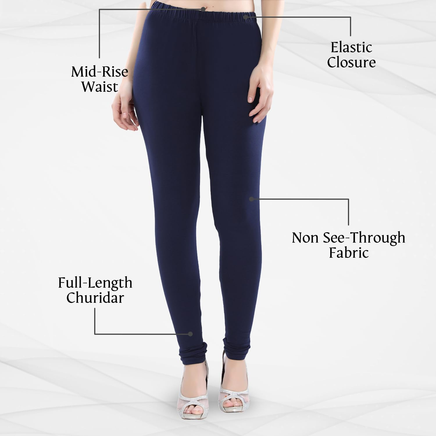 TRASA Women's Four-Way Stretch Cotton Churidar Leggings - Image 120