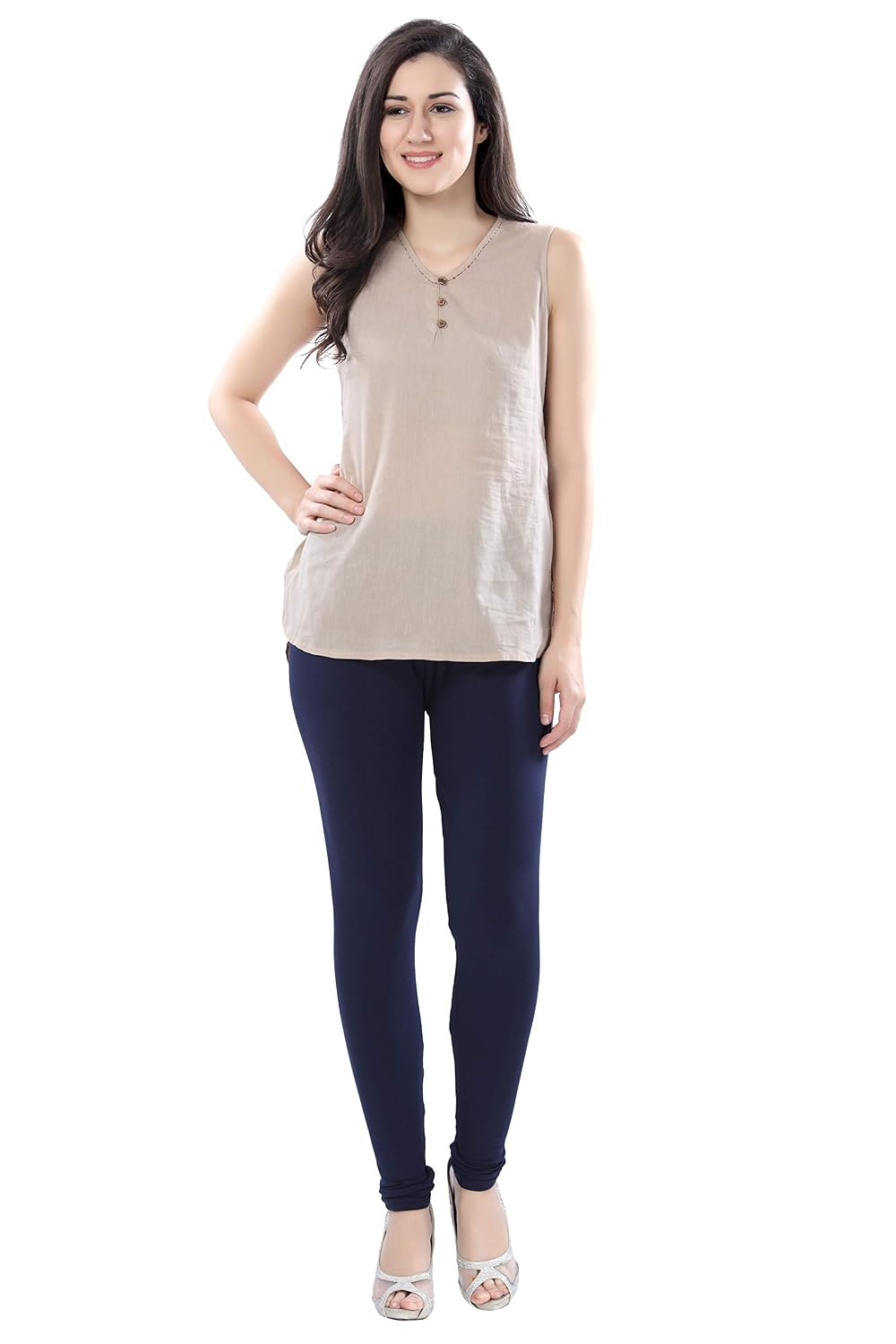 TRASA Women's Four-Way Stretch Cotton Churidar Leggings - Image 123