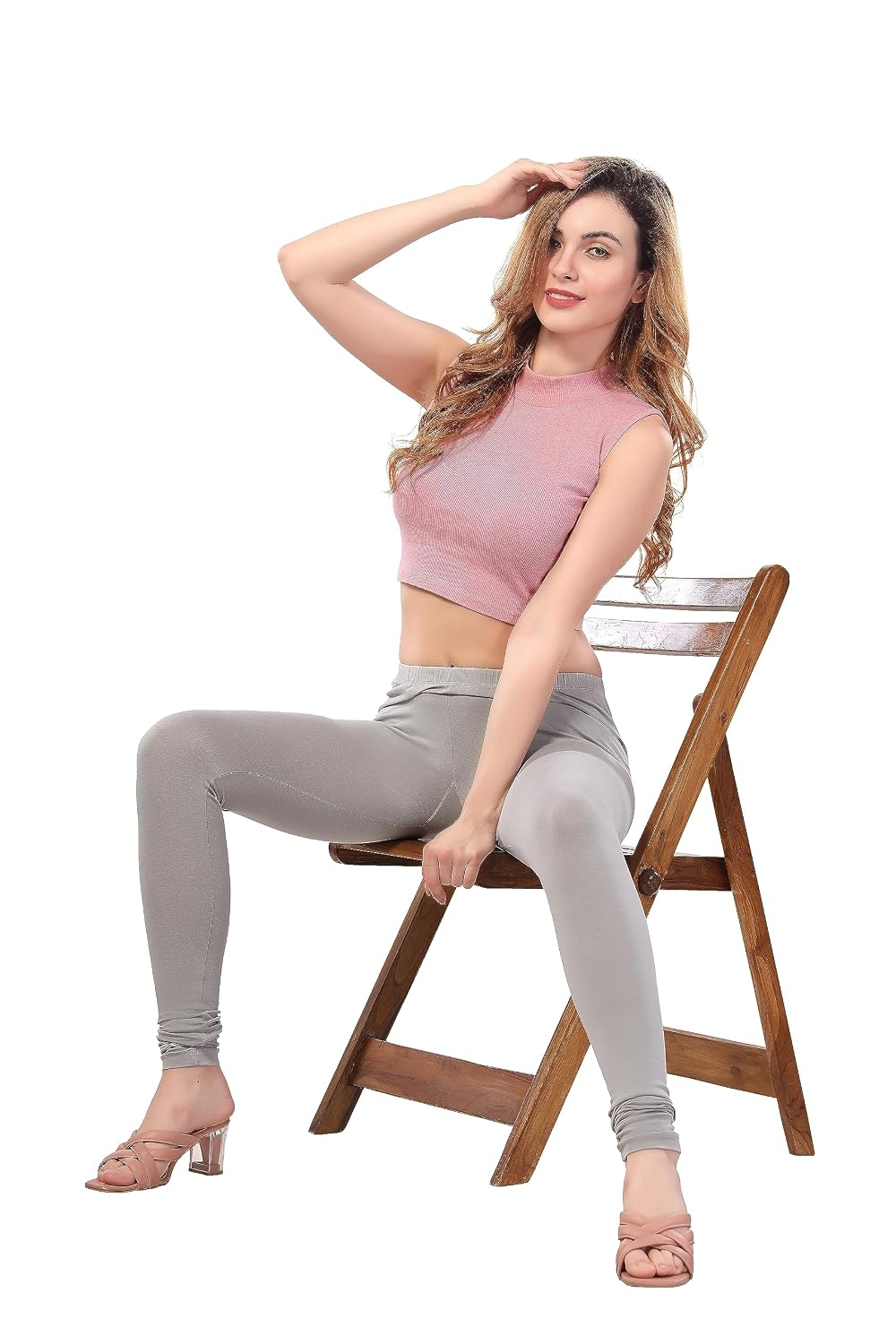 TRASA Women's Four-Way Stretch Cotton Churidar Leggings - Image 146
