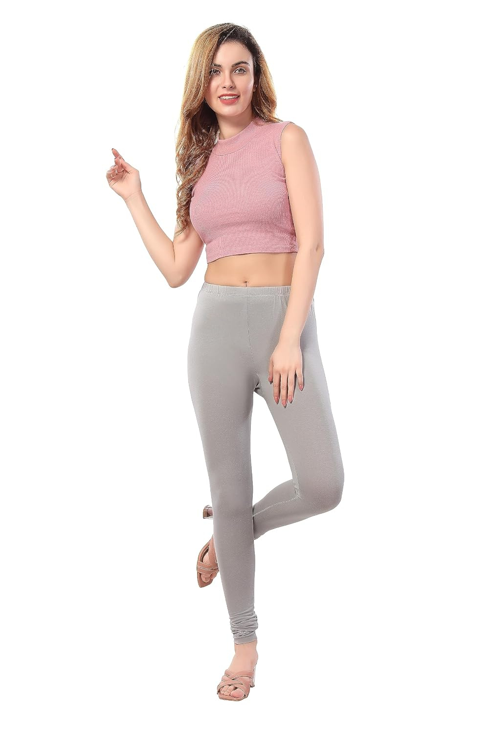TRASA Women's Four-Way Stretch Cotton Churidar Leggings - Image 148