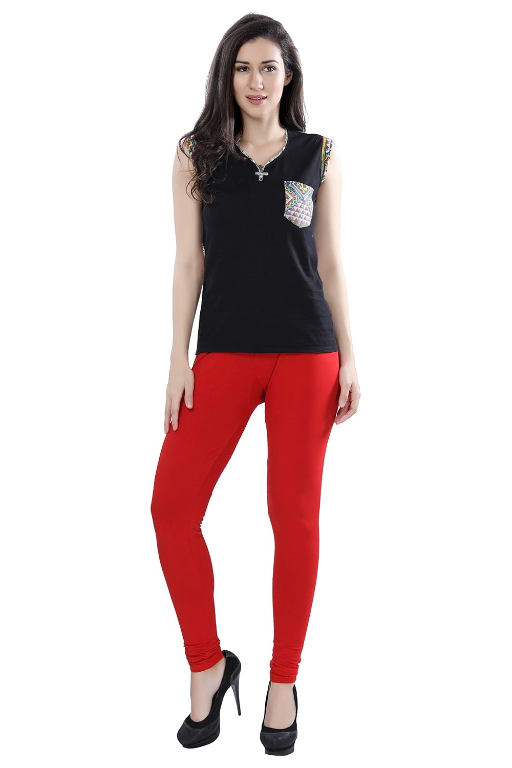 TRASA Women's Four-Way Stretch Cotton Churidar Leggings - Image 158