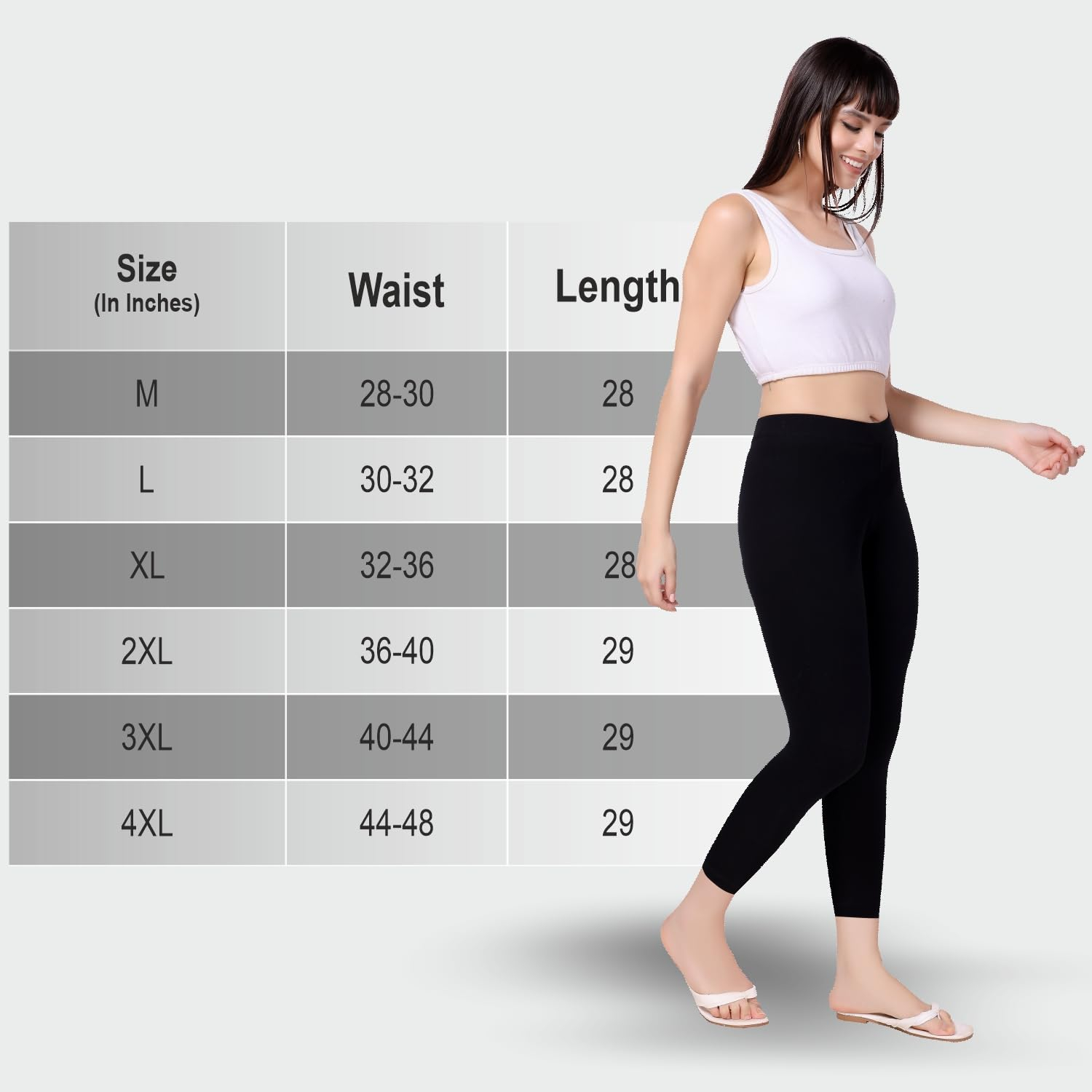 TRASA Women's Mid-Rise Cropped Cotton Leggings - Image 3