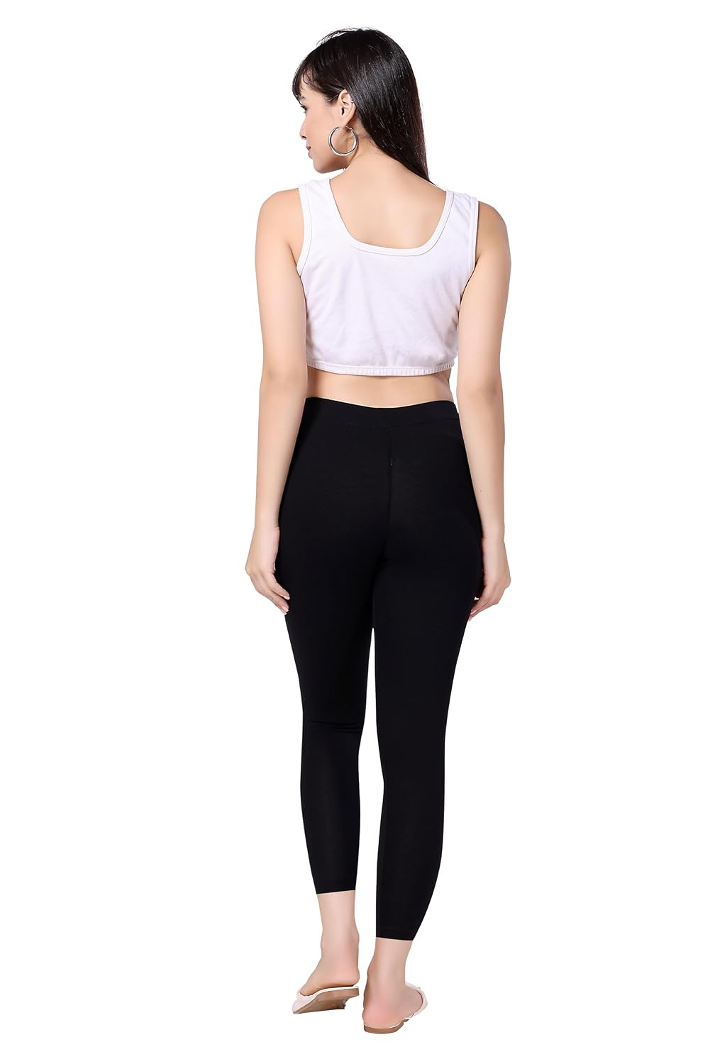 TRASA Women's Mid-Rise Cropped Cotton Leggings - Image 5