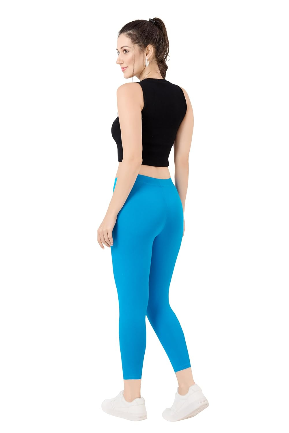 TRASA Women's Mid-Rise Cropped Cotton Leggings - Image 12